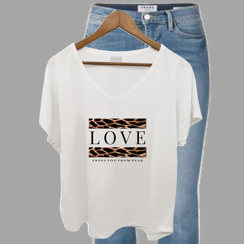 Alternative view of Remera Love Press you from fear